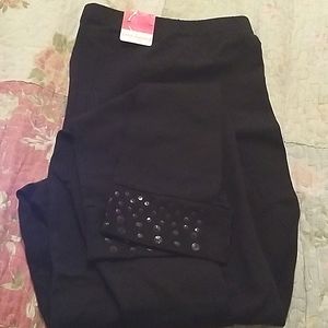 NWT Black Leggings Ankle Sequins